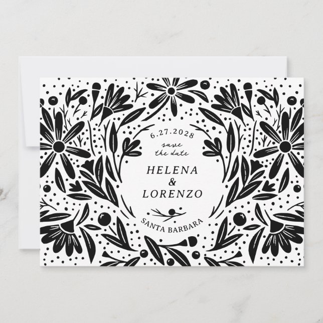 Papercut Rustic Flowers Spara Datumet (Framsida)