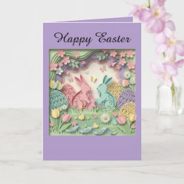Papercut Style Easter Bunny Greeting Card Kort