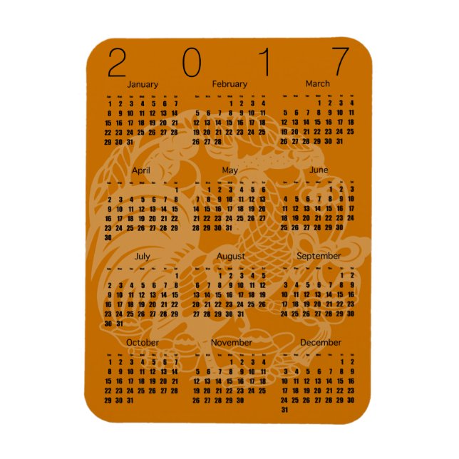 Papercut Tupp Kalender 2017 Välj färg Magnet (Vertikal)