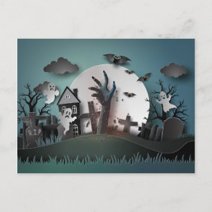 Papercut Zombie Graveyard & Spöken Vykort