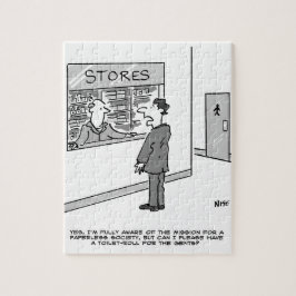 Paperless Society. Man frågar efter lager för Toil Pussel