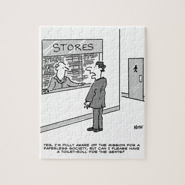Paperless Society. Man frågar efter lager för Toil Pussel (Vertikal)