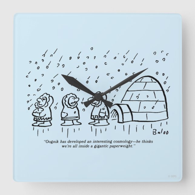 Paperweight Fyrkantig Klocka (Framsida)