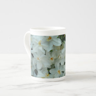 Paperwhite Narcissus delikata vita blommor Benporslin Mugg