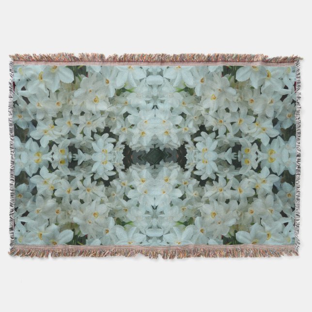 Paperwhite Narcissus delikata vita blommor Filt (Framsidan)