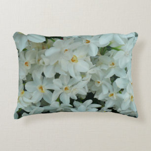 Paperwhite Narcissus delikata vita blommor Prydnadskudde