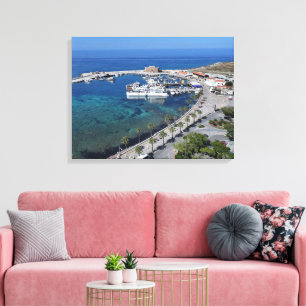 Paphos castle and harbor drone view canvastryck