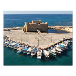 Paphos Castle & Harbour - originalfoto Fototryck