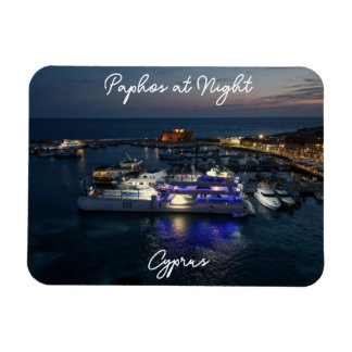 Paphos Castle och hamnnattens draonvy Magnet