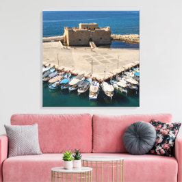 Paphos Castle och Harbour Canvastryck