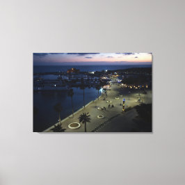 Paphos Castle och Harbour i natt Canvastryck