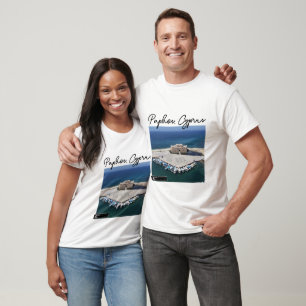 Paphos Castle och Harbour Namnteckning T Shirt