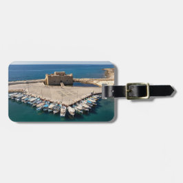 Paphos Castle och Harbour - originalfoto Bagagebricka