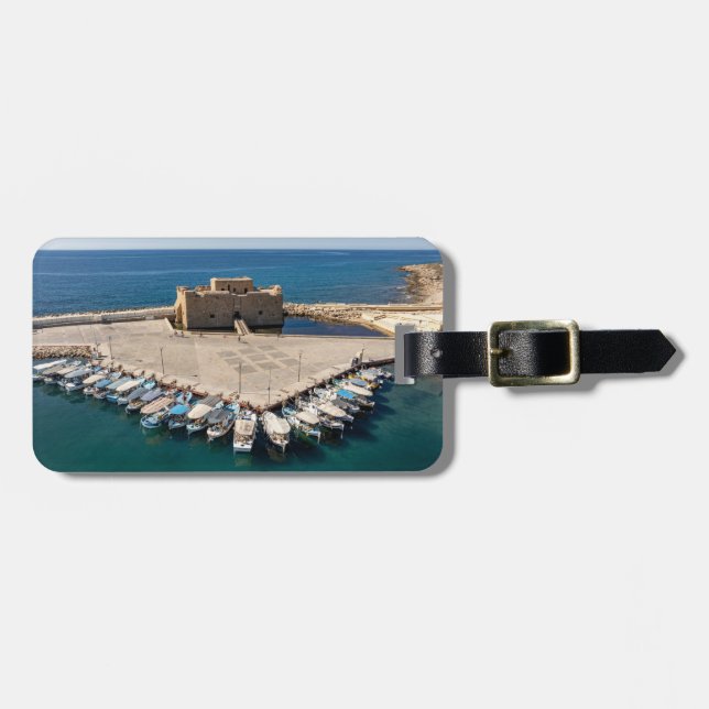 Paphos Castle och Harbour - originalfoto Bagagebricka (Horisontell Framsida)