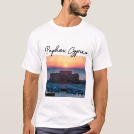 Paphos Castle Sunset och Namnteckning T Shirt