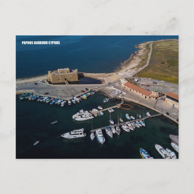 Paphos castle vycard medieval hamn i fort vykort (Framsida)