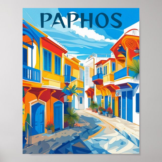 Paphos City, Cypern souvenir Poster (Framsidan)