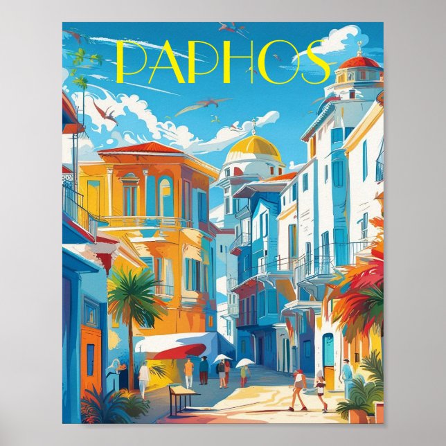 Paphos City, Cypern, turnering souvenir Poster (Framsidan)