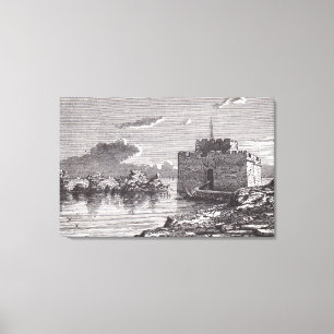 Paphos Cyperns medeltida gravläggning i fort 1800- Canvastryck