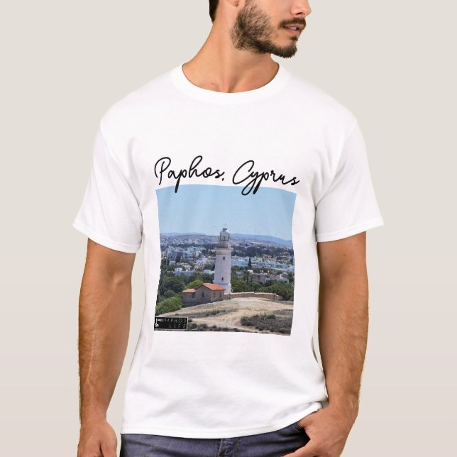 Paphos fyr och Namnteckning T Shirt (Framsida)