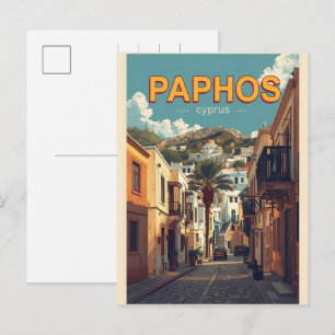 Paphos gamla stad - Cypern souvenir Helg Vykort
