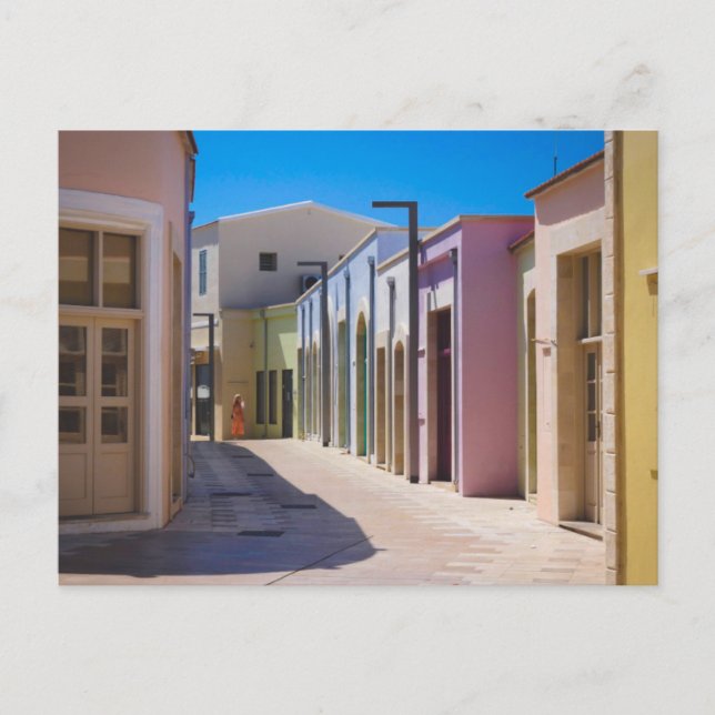 Paphos Gamla Stan färgglada byggnader Vykort (Framsida)