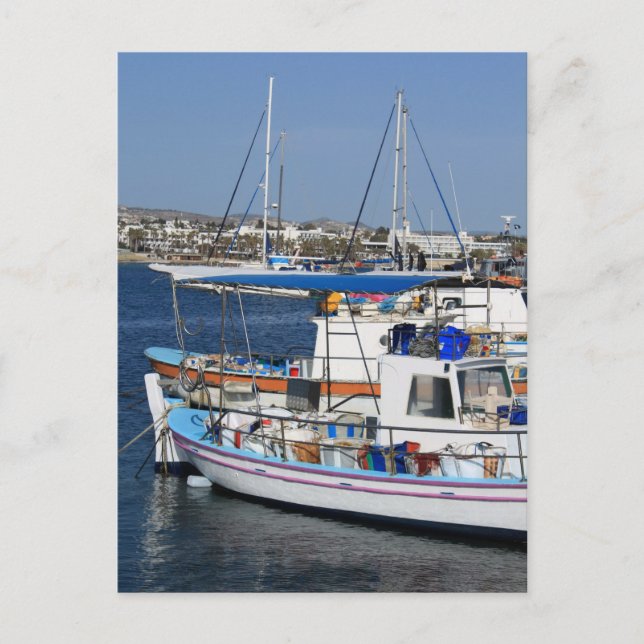 Paphos hamn vykort (Framsida)