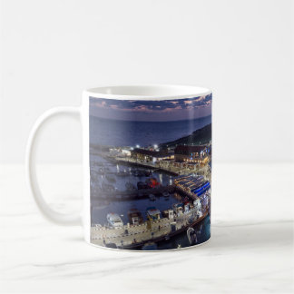 Paphos nattvy över hamnen av Paphos Life Kaffemugg