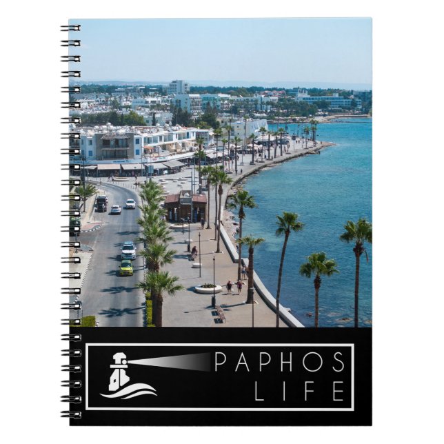 Paphos Sea Front med Logotyp Anteckningsbok (Framsidan)