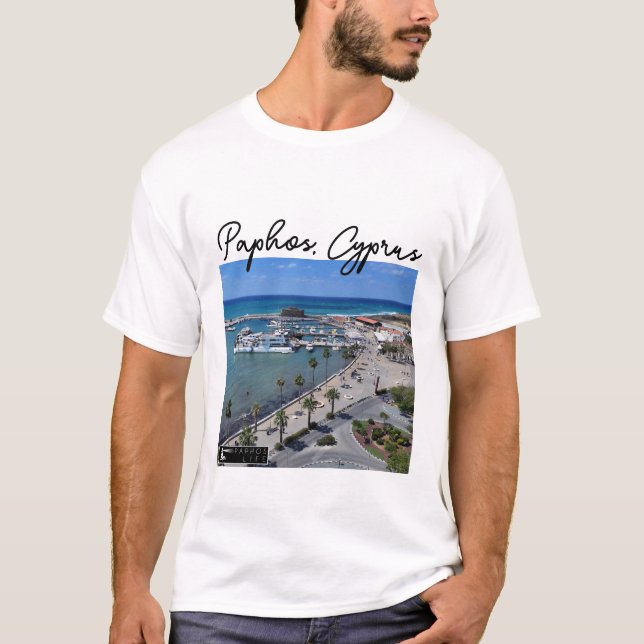 Paphos Seafront-draonvyhamn och slott T Shirt (Framsida)