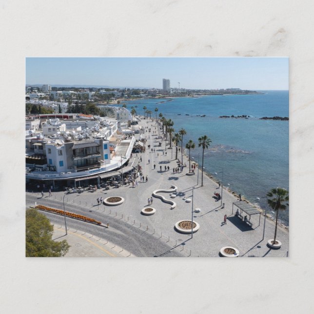 Paphos Seafront drone-vy Vykort (Framsida)