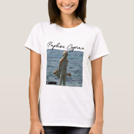 Paphos Statue Boy and Fish, Namnteckning T Shirt