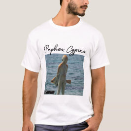Paphos Statue Boy and Fish, Namnteckning T Shirt