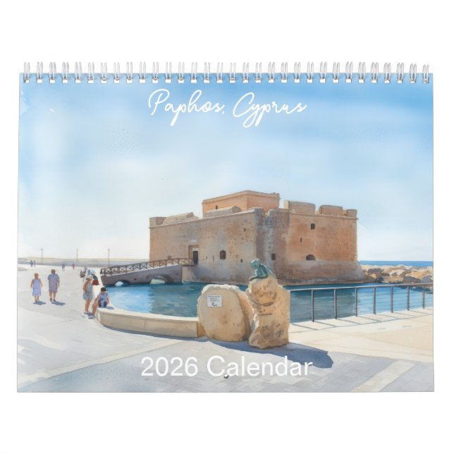 Paphos water colour style Calendar by PaphosLife Kalender (Omslag)