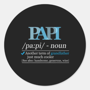 Papi Funny Grandpa Pappa Fars dag jul Runt Klistermärke