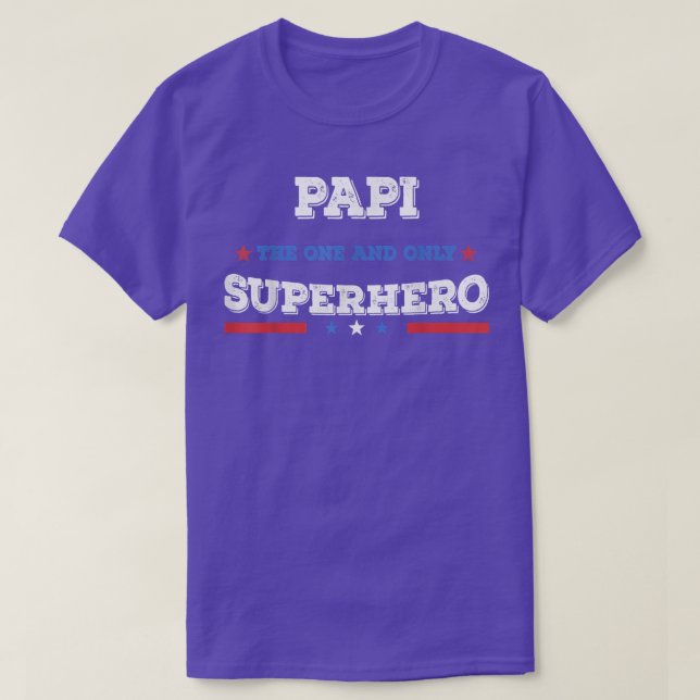Papi Superdad superhjälten superdad far hjälte stj T Shirt (Design framsida)
