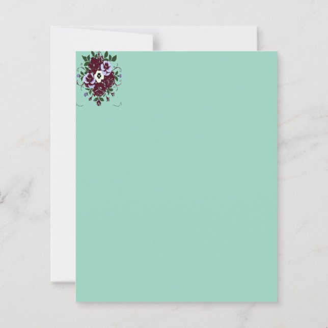 Papier à Lettres Floral - Bouquet de Violettes (Baksida)