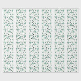Papier Cadeau Fleurs Bleues Botanique Presentpapper