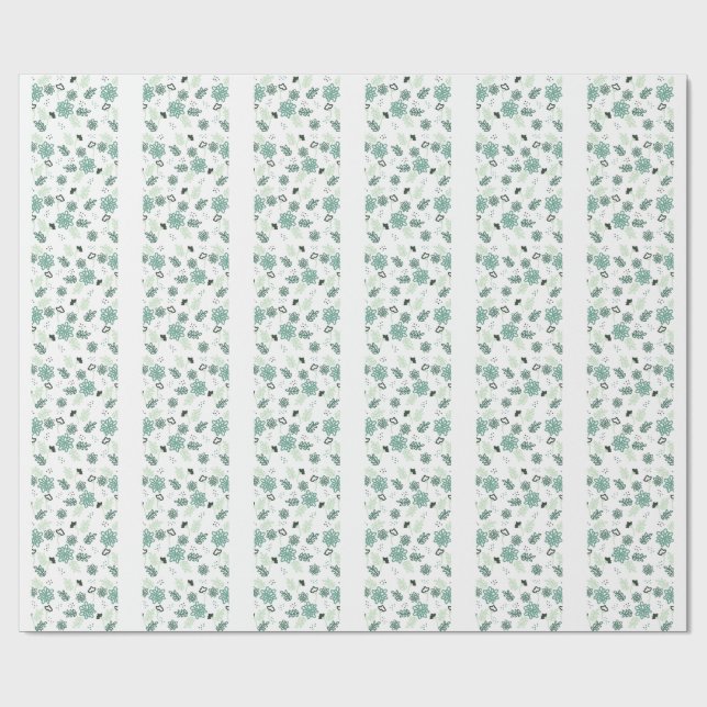 Papier Cadeau Fleurs Bleues Botanique Presentpapper (Platt)