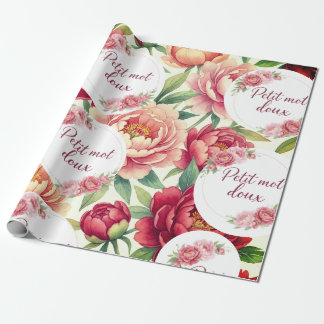 Papier cadeau floral Petit mot doux Presentpapper