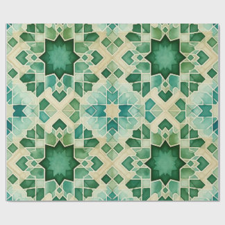 Papier Cadeau Zellige Vert Turquoise Presentpapper
