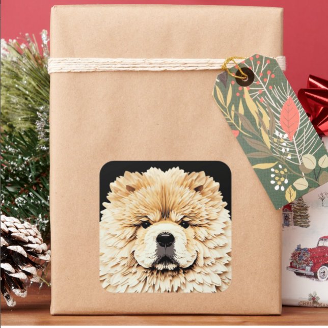 PAPIER MIRAGE Cream Chow Fyrkantigt Klistermärke (Skapare uppladdad)