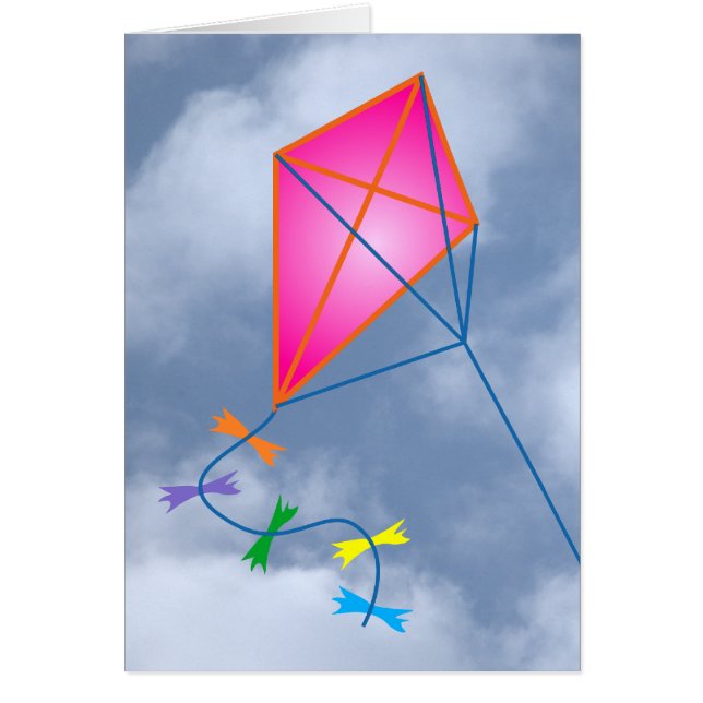 Papierdrache kite hälsningskort (Framsidan)
