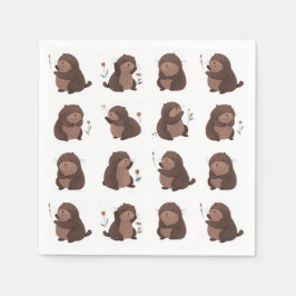 Papierservietten "Otto der braune Maulwurf" Pappersservett