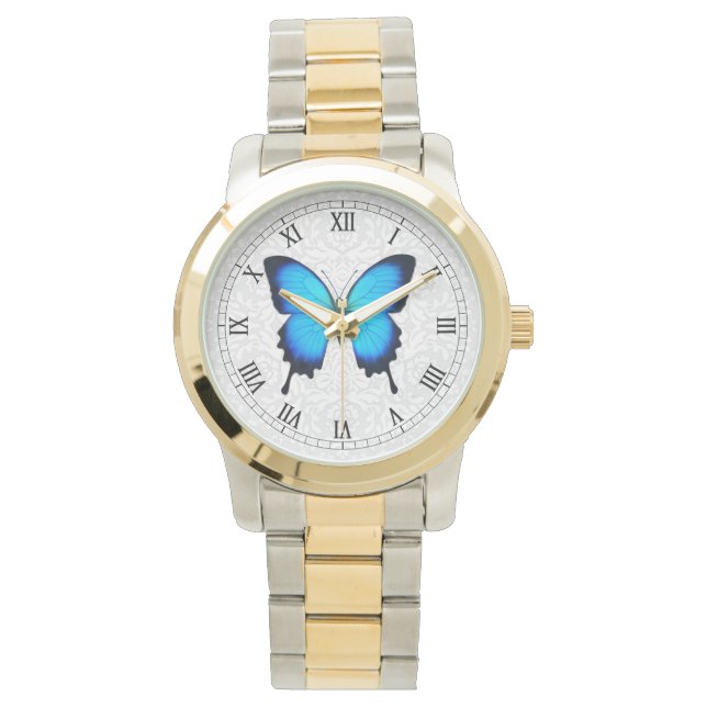 Papilio Ulysses Blue Butterfly Watch Armbandsur (Framsida)