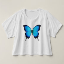 Papilio Ulysses Butterfly Dam Skörd Shirt
