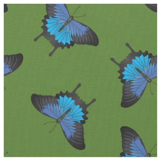 Papilio Ulysses Swallowtail Butterflies Butterfly Tyg (Närbild)
