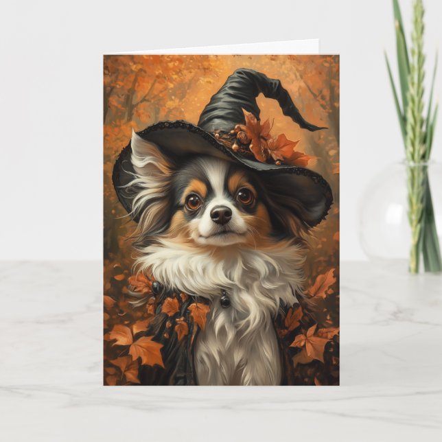Papillion Häxa Halloween Helgkort (Framsida)