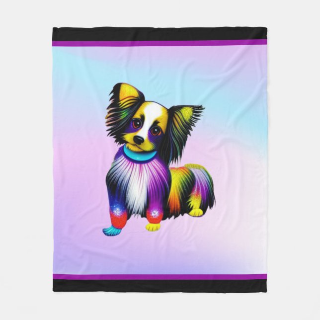 Papillion Pop Art Pastel Fleecefilt (Framsidan)