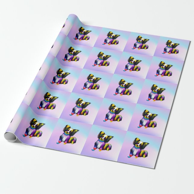 Papillion Pop Art Pastel Presentpapper (Utrullad)